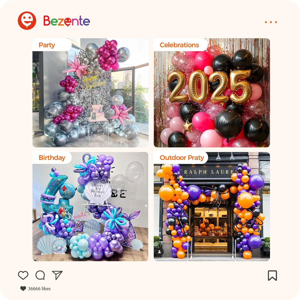 Bezente Balloon Shine Spray - 20 oz High Shine Balloon Spray, Waterproof, Long-Lasting Antioxidant, Odorless, Instant Shiny Effect for Party Balloons Decorations