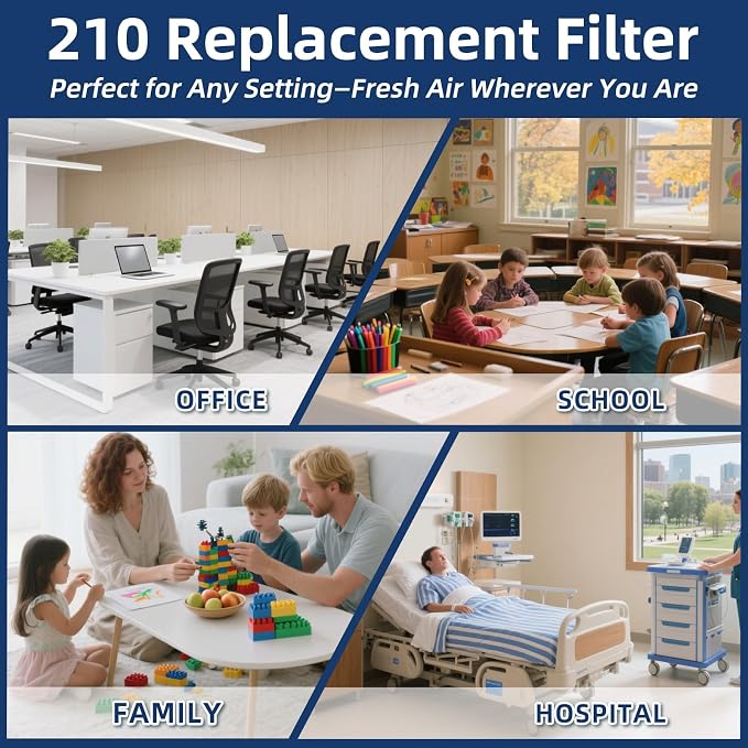 3 Pack 210 Replacement Air Filter, MERV 11, Actual Size: 20.47"x25.6"x3.94"