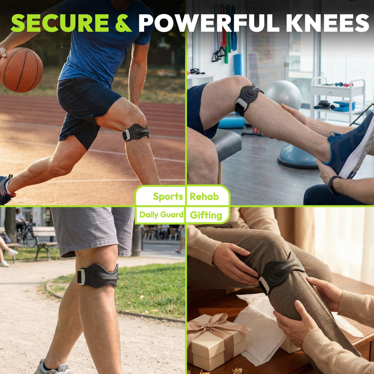HANDBODE Patellar Tendon Support Strap, Knee Brace for Women Men, 1PC