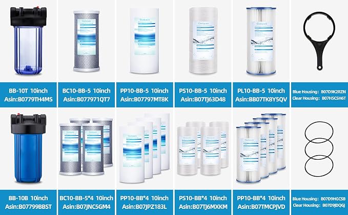 Geekpure 10 Inch String Wound PP Sediment Replacement Filter Cartridge