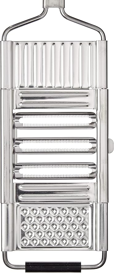 Vidalia Chop Wizard Stainless Steel Multi-Blade Chef Grater – Vegetable Slicer, Julienne Cutter, Cheese Grater & Onion Slicer – Multi-Function Kitchen Food Prep Tool with Interchangeable Blade Inserts