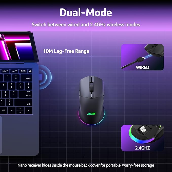 Acer USB Hub Bundle with Dual Mode Gaming Mouse