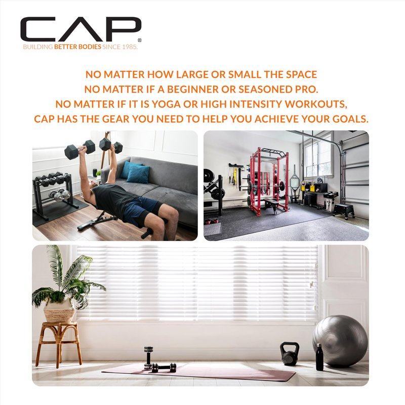 CAP 3 LB 12-Sided Rubber Coated Dumbbell Weight, Rubber Free Weights for Home Gym Strength Training, Chrome Handle, Single