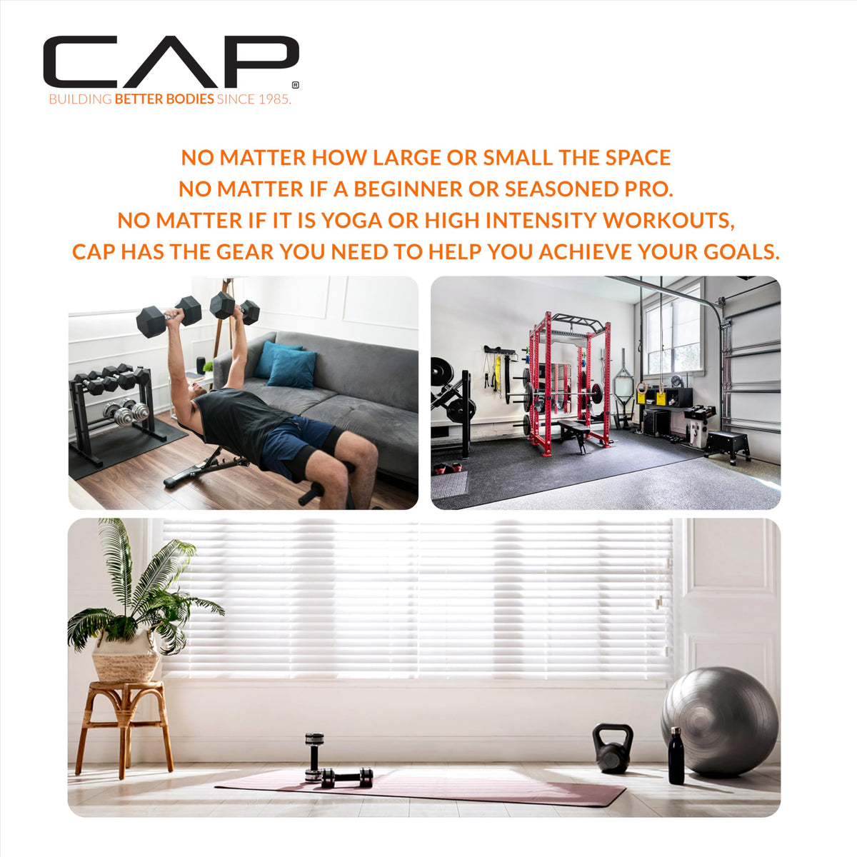 CAP 20 LB Rubber Coated Hex Dumbbell Weight, Rubber Free Weights for Home Gym Strength Training, Chrome Handle, Pair