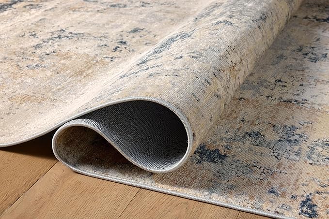 Loloi Teagan Collection TEA-06 Sand/Mist 9'-9" x 13'-6" Area Rug, Large, Soft Neutral Rug, High-Traffic for Living Room, Bedroom, Home Office, Dining Area