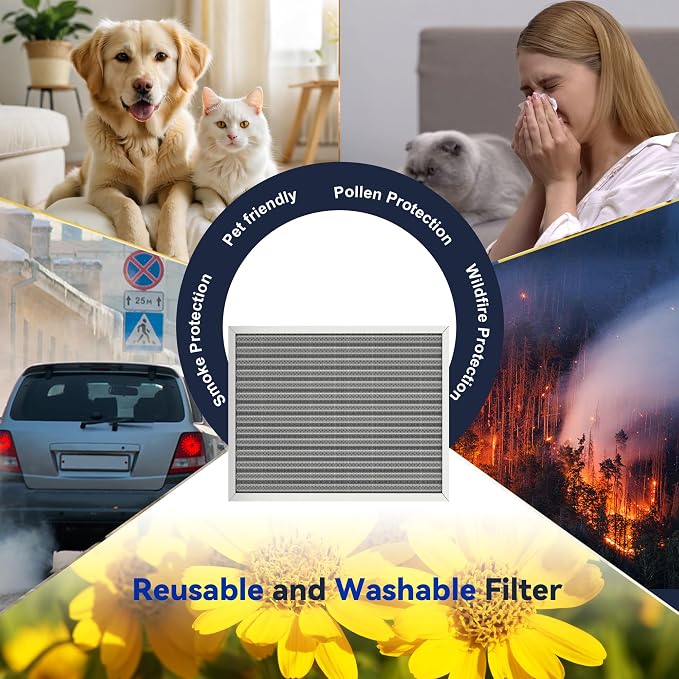 20x25x1 Reusable Air Filter, Electrostatic, Washable Lasts a Lifetime, Breathe