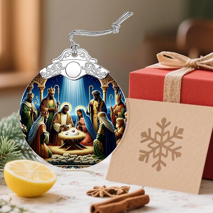 Nativity Scene Christmas Decorations - Religious Christmas Ornaments | Xmas Tree Ornament | Christian Home Decor – Religious Gifts | Christian Gifts | African American Xmas Gift