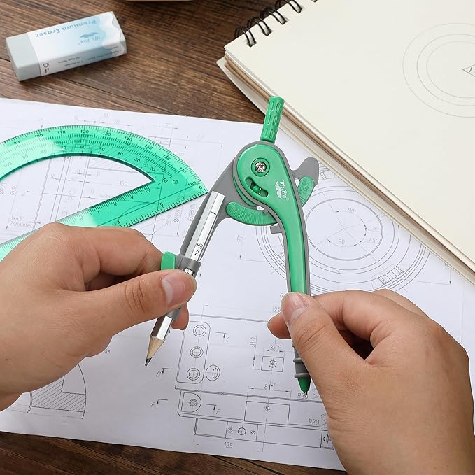 Mr. Pen- Compass and Protractor Set, Math Compass for Geometry and Drawing