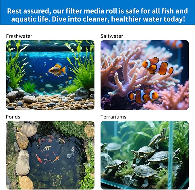 2" Thick Koi Pond Filter Pad, Pond Filter Media, Pond Filter Material White