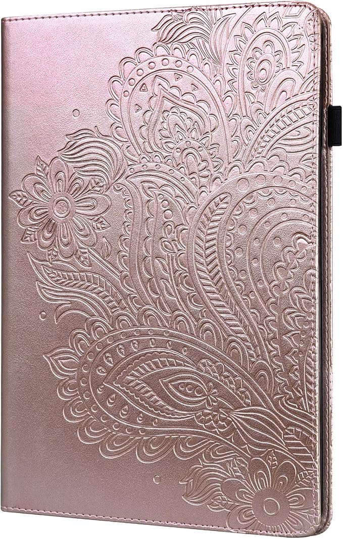for Apple iPad 10.2 Case 9th/8th/7th Generation Cover (2021/2020/2019) with Auto Wake/Sleep Ultra Thin Lightweight Trifold Stand Folio PU Leather & Hard Back Hybrid Cover Almond Blossom