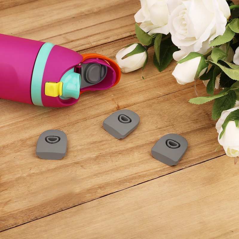 4pcs Replacement Stopper Compatible with Owala FreeSip 24oz 32oz, Water Bottle Top Lid Gasket for Owala 16/19/24/32/40oz Seal Bottle Cap Mouth Stopper Part Silicone Plug Accessories BPA-Free (Gray)
