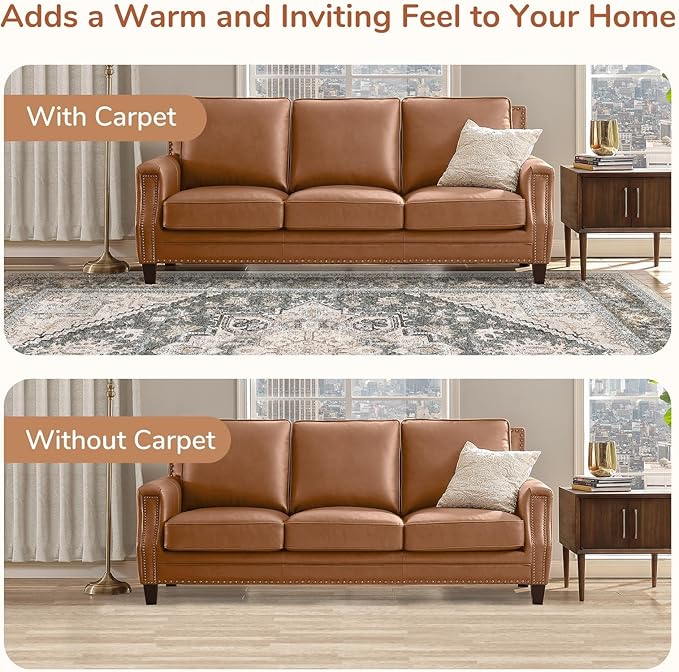 OPPODREAM Thin 10x14 Area Rugs, Washable Rugs 10x14 with Non Slip Backing, Low-Pile Faux Cashmere 10 x 14 Carpet, Greenish Grey