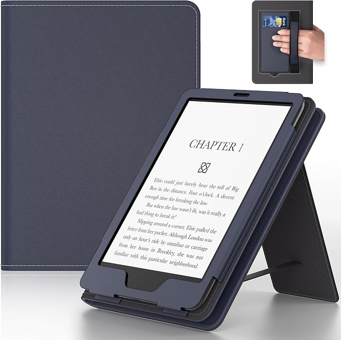 Case with Hand Strap and StandIncompatible with Old Version Durable Synthetic Leather Cover with Auto Sleep WakeHaze Blue