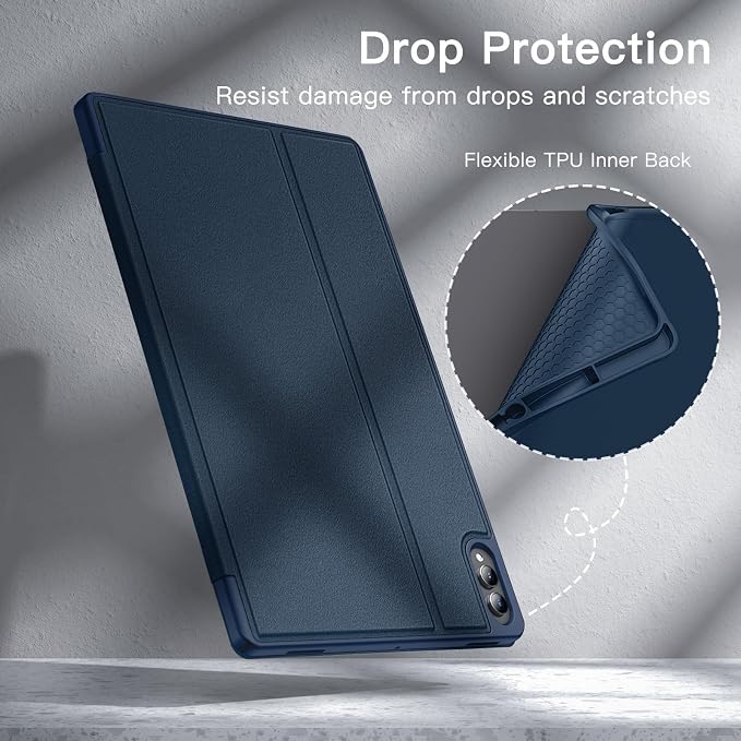 JETech Folio Case for Samsung Galaxy Tab S11 Ultra Black | Multi-Angle Stand Cover S Pen Holder Slim Protective Cover Auto Wake/Sleep