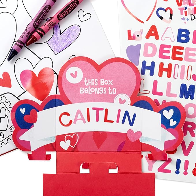 Hallmark DIY Pop Up Valentine's Day Mailbox with Cards and Stickers for Classroom Exchange