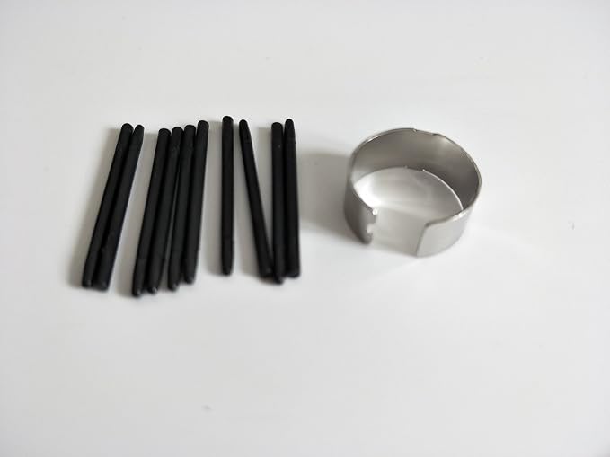 10 Pack Replacement Pen Standard Nibs for Wacom Intuos Black Stylus with Removal Ring