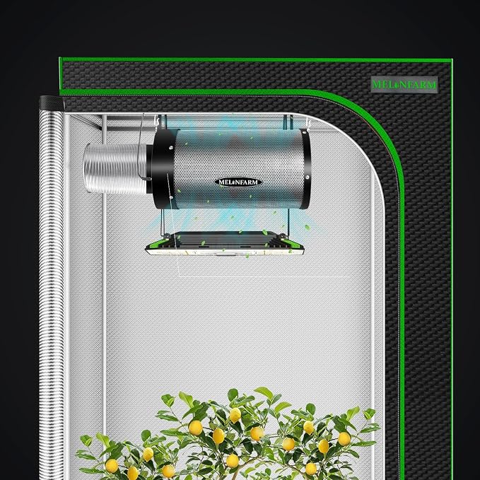 MELONFARM Air Filtration Kit 4", Built-in 14cm Fan Low Nois Carbon Filter