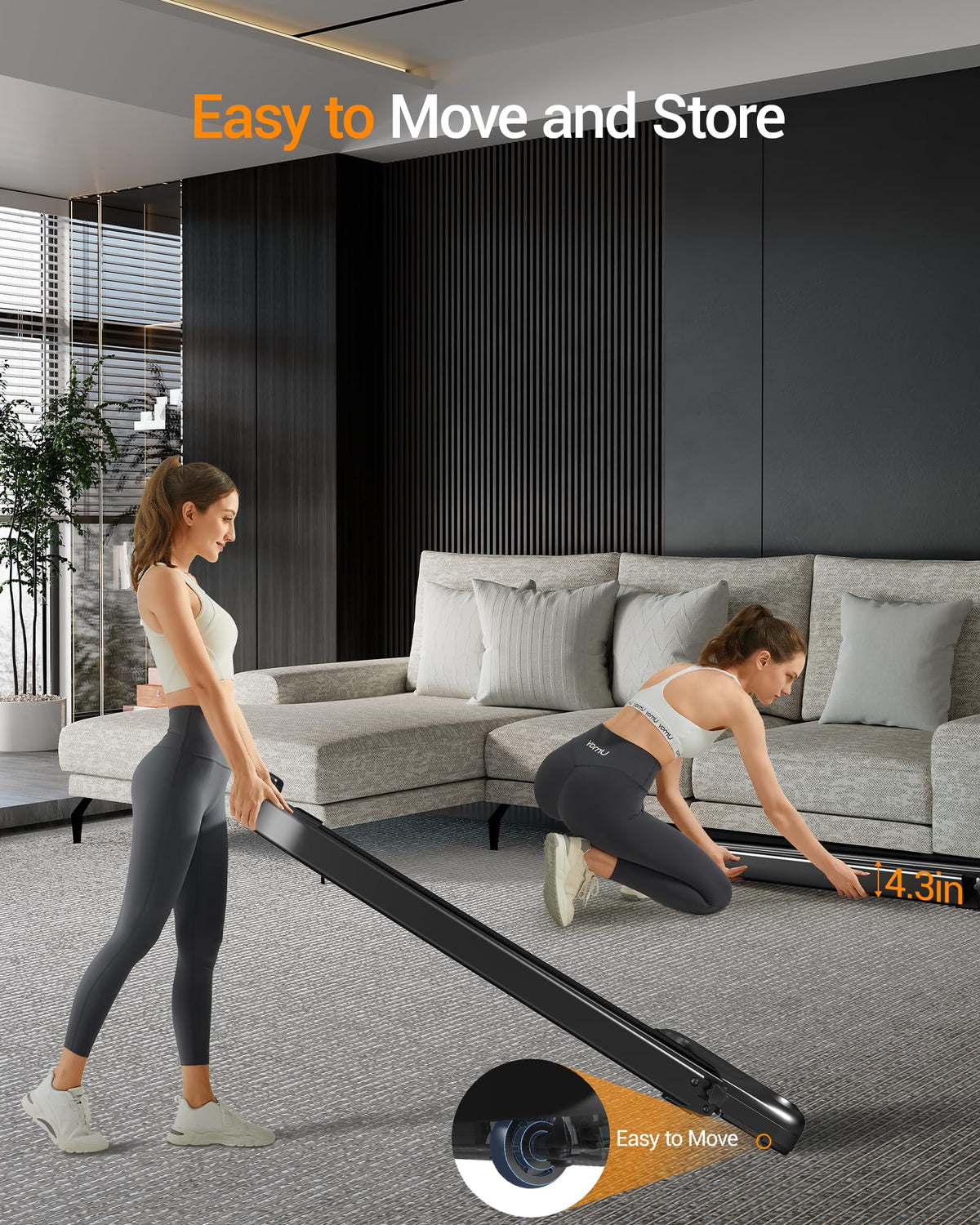 Walking Pad with 17% Incline Upgrade Portable Treadmill for Home Small Space 300LBS with Remote Control