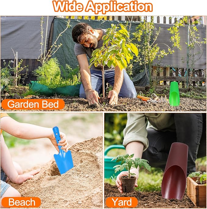 HARFINGTON Bonsai Soil Scoop 6.3" x 1.8" Plastic Colorful Mini Garden Shovel Cultivation Digging Transplanting Tools for Plant Flower Succulent Coffee Beans, Black