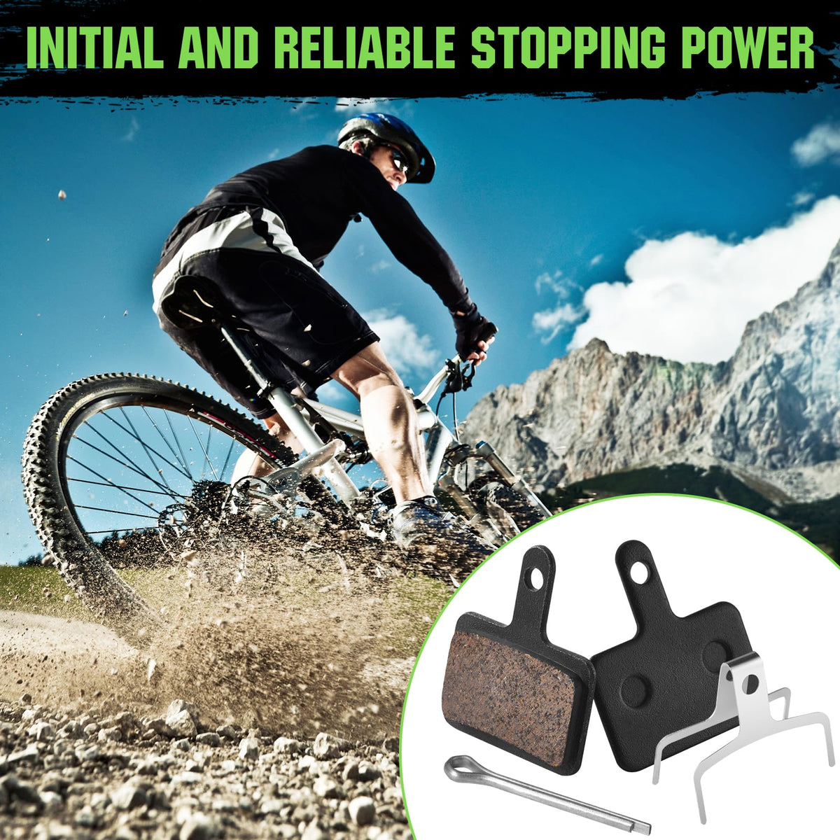 Zacro 2 Pairs Bike Brake Pads, Ceramic Bicycle Disc Brake Pads Fit for Tektro Shimano TRP Deore Br-M575 B01s Mt200 M525 M515 T615 T675 M505 M495 M486 M485, Mountain MTB Ebike Brake Pads Replacement