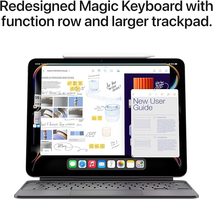 Apple iPad Magic Keyboard Case for iPad Pro 11-inch (M4 and M5), Great Typing Experience, Built-in Trackpad, Function Row, US English - Black