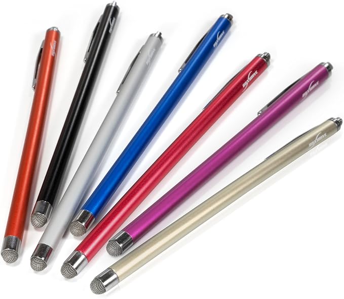 BoxWave Stylus Pen Compatible with Getac F110 - EverTouch Slimline Capacitive Stylus Slim Barrel Capacitive Stylus with FiberMesh Tip - Jet Black