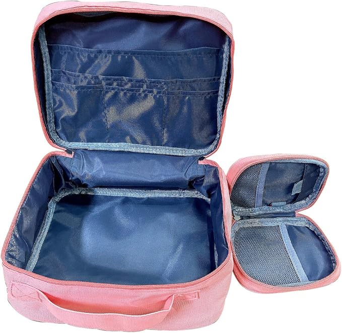 paerma Empty First Aid Bags Travel Medical Supplies Insulated Medicine Bag Convenient Safety Kit Suit for Family Outdoors Hiking Camping Car Office Workplace,Pink