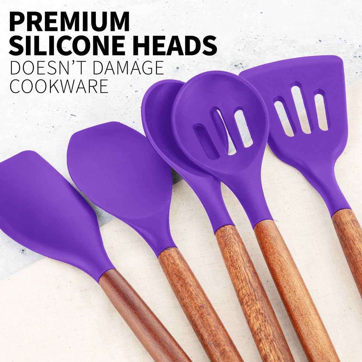 Zulay Kitchen 8 Piece Silicone Utensil Set