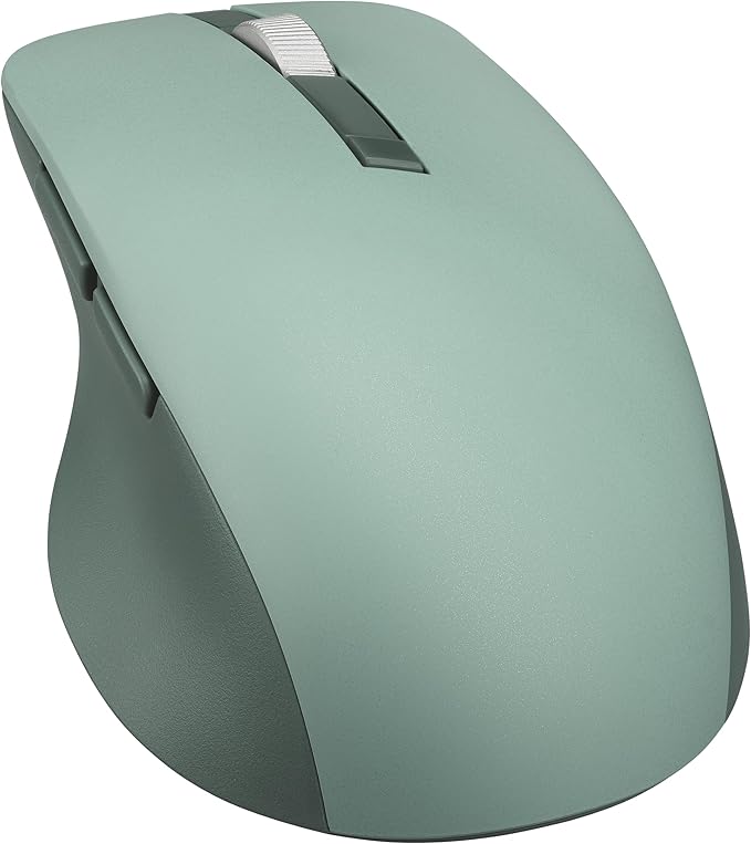 ASUS Wireless SmartO Mouse Silent Plus – Dual Mode (BT/2.4GHz), up to 3 Devices, Ergonomic, 4200 DPI, AA Battery Lasts up to 1 Year, Quiet Switches, Portable, for Productivity/Gaming - Green Tea Latte