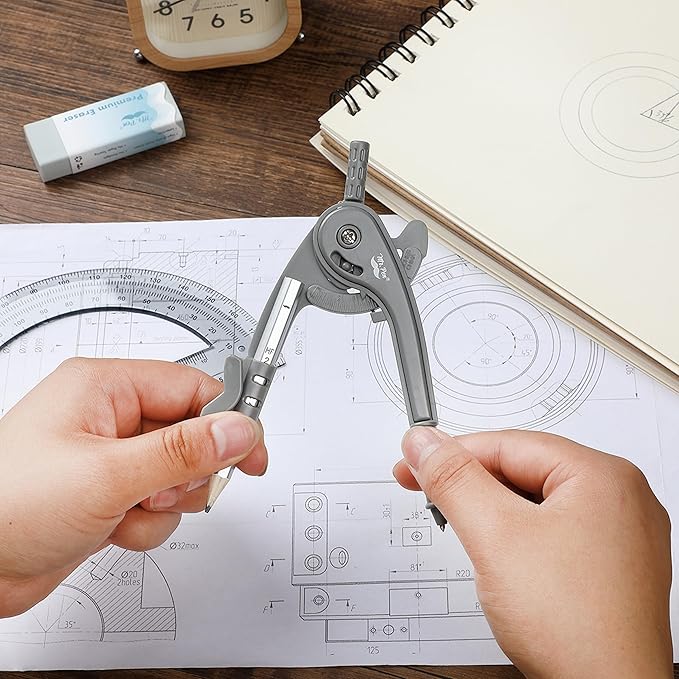 Mr. Pen- Compass and Protractor Set, Math Compass for Geometry and Drawing