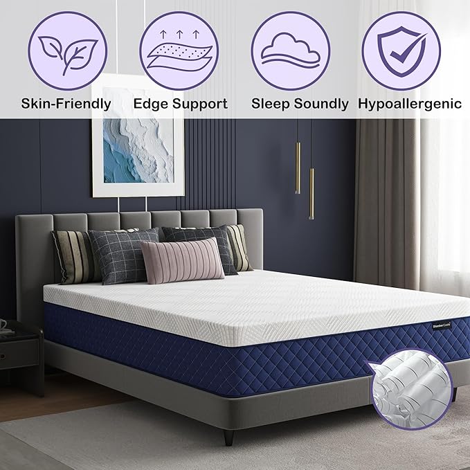 Queen Mattresses, 12 Inch Hybrid Queen Mattress in a Box, Memory Foam and Individual Pocket Spring Breathable Comfort for Sleep Supportive and Pressure Relief, CertiPUR-US, 60"*80"*12"