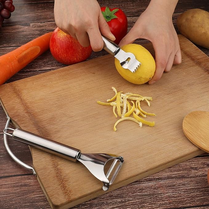 Patelai 2 Pcs Lemon Orange Peeler, Stainless Steel Citrus Zester Tool