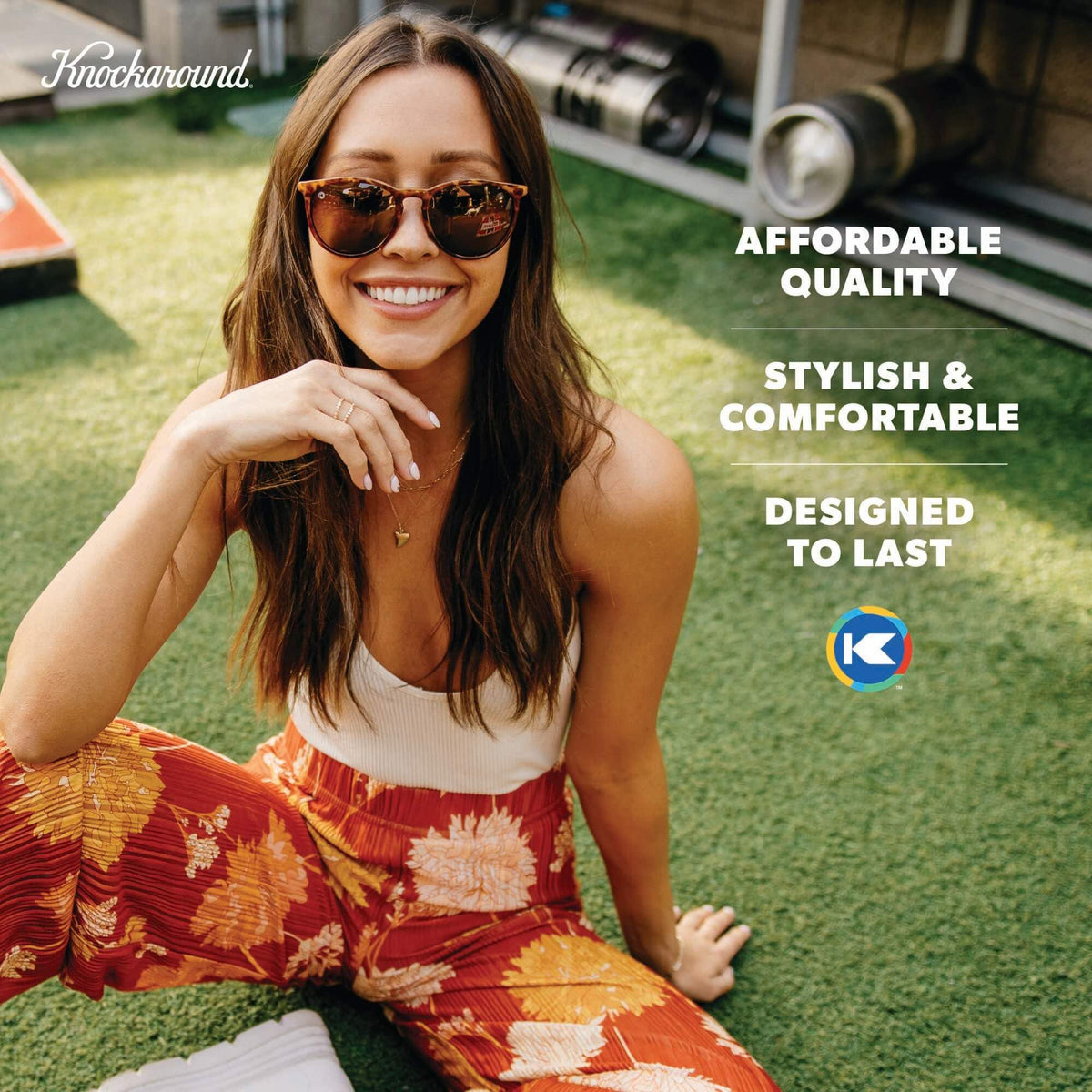 Knockaround Round Trendy Polarized Sunglasses for Women - UV Protection