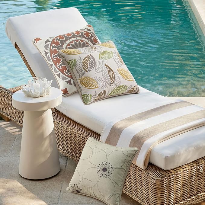 Outdoor Sunbrella Decorative Pillows Pack of 4, 18" x 18" Outdoor Pillow Set for Couch Bed Throw Patio Sofa, Allure Dusk
