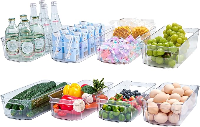 JollyPack Clear Plastic Storage Bins, 4 Pack