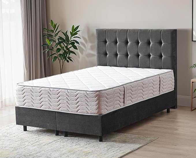 Ottomanson Queen 12” Hybrid Mattress - Rock Salt Infused Quilted Cover - Made in USA - Medium-Firm Support - Individually Pocketed Coils & CertiPUR-US Foam - Fiberglass-Free - Bed in a Box
