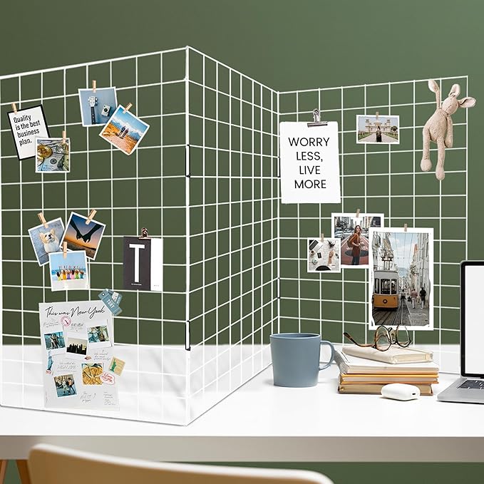 Koretech Grid Wall Panels 3 Pcs, Commercial Grade Gridwall Panels, Metal Grid Wall Panel Display Stand, You Can DIY 6 Pack 2'x3' or 3 Pack 2'x6', White