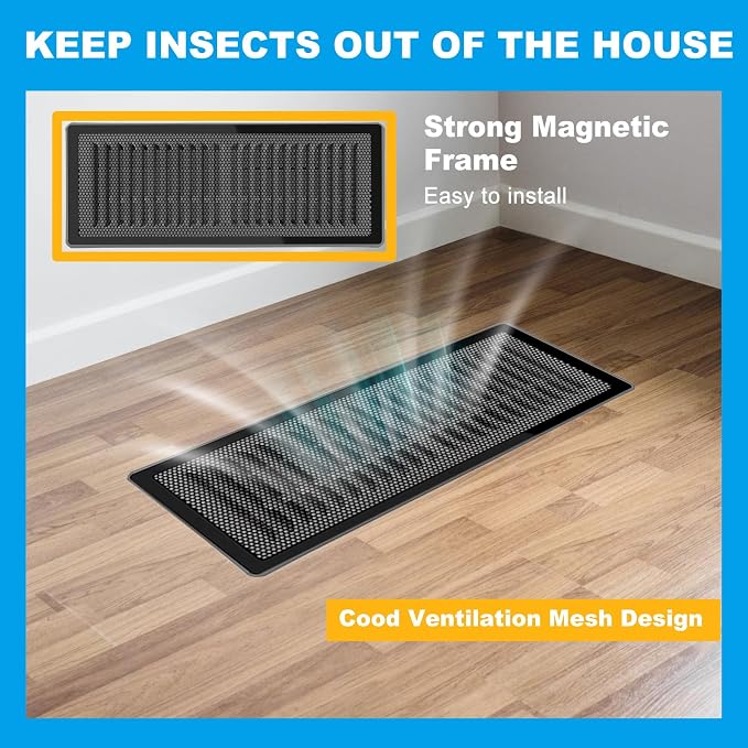 6-Pack Black Magnetic Vent Covers 5x13 Inch