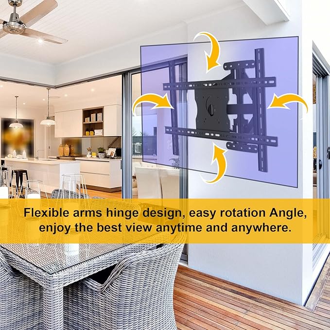 SYLVOX Full Motion Outdoor TV Wall Mount, Fits for TV Size from 40 Inch to 75 Inch, Flexible 6 Articulating Dual Arms, Wall Mount Bracket, Maximum VESA 600 x 400 mm