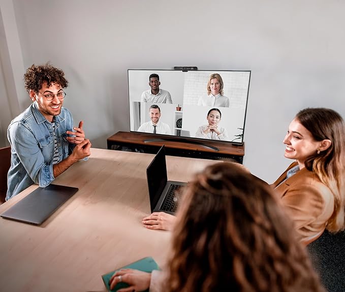 GoPresence Smart 4K Compact Video Conference Camera – Ultra HD 120° Wide Lens, AI Auto-Framing, Noise-Cancelling Mics, 20ft Pickup, Plug-and-Play USB for All Video Conference Platforms – Small Rooms