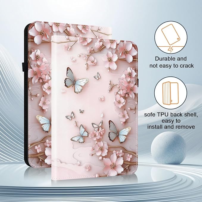 Dteck 10.5 Inch Case for iPad Air 2019 (3rd Generation A2152 A2123 A2153) / iPad Pro 2017 (A1701 A1709) Tablet- Smart Stand Wallet Folio Cover Case with Auto Sleep Wake/Stylus Pen (Purple Butterfly)