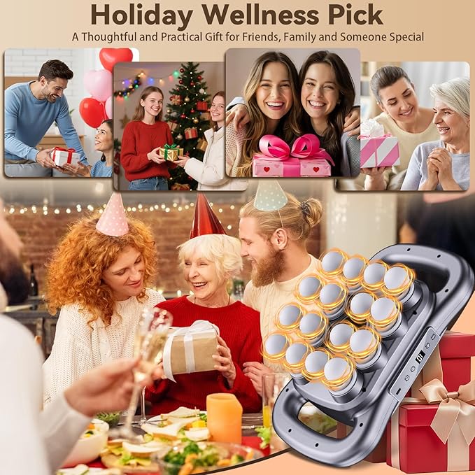 Cexovil 16-Head Massage Gun,2026 Upgrade Deep Tissue Percussion Massager with 9 Modes 9 Intensities, 2600mAh 6H Runtime, Quiet Muscle Tension Release Electric Massage Tools for Back, Shoulders, Legs