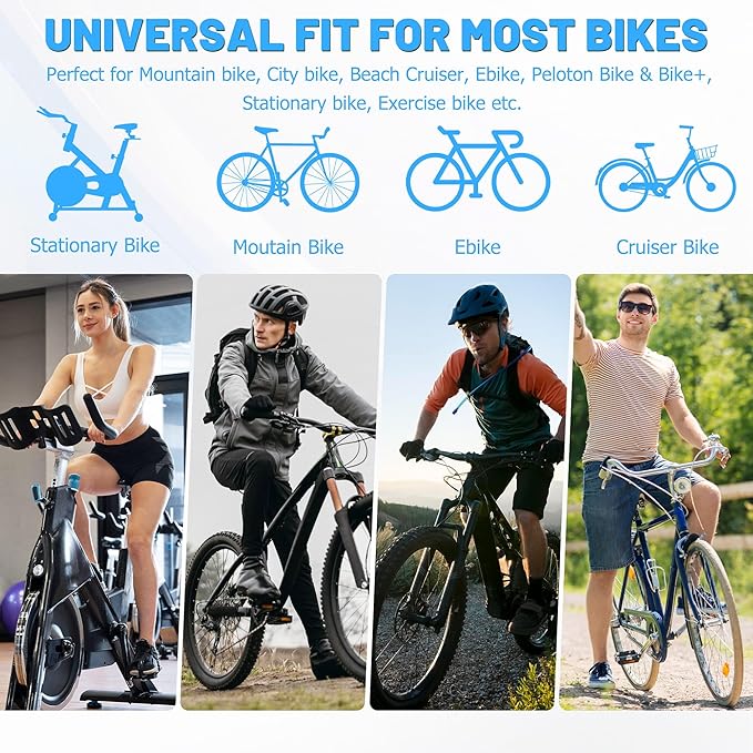 Noseless Oversized Bike Seat for Men Women Comfort, Extra Wide Padded Bicycle Seat Cushion, Large Comfortable Bike Saddle for Peloton, Stationary Exercise Bike, Beach Cruiser, City Bike, Ebike