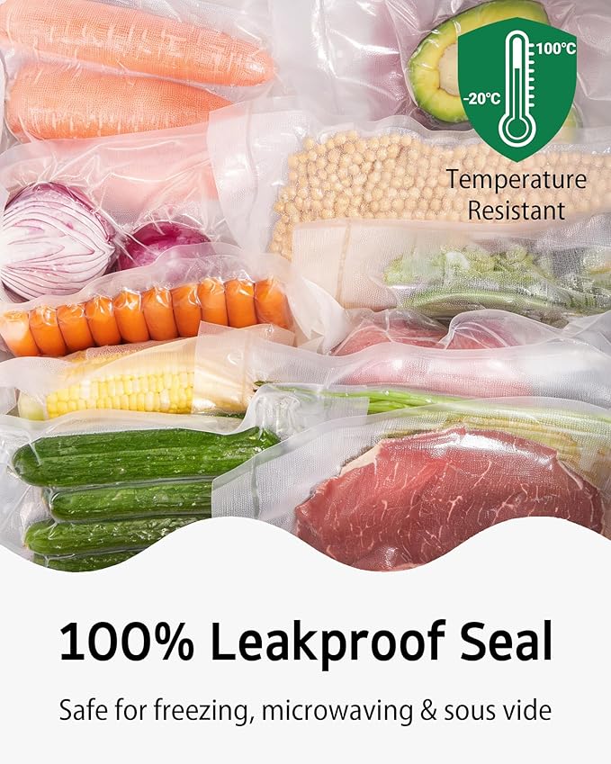 Syntus 200 Count Vacuum Sealer Bags Quart 8 x 12 inch for Seal a Meal, Commercial Grade BPA Free Heavy Duty Precut Seal Bags, Food Vac Bags for Storage, Meal Prep or Sous Vide