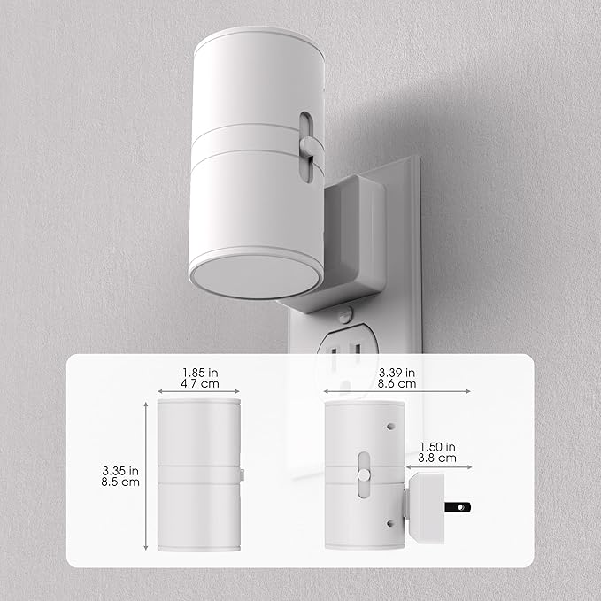 Briignite Night Lights Plug into Wall, Modern LED Night Light Plug in, Dusk to Dawn Sensor, Soft White 3000K, 0-100LM Adjustable Brightness, Dimmable NightLight for Hallway, Bedroom, Stairway, 2 Pack