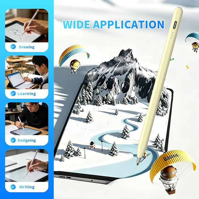 Galaxy Tab A11+ Stylus Pen for Samsung Table A11/A9+/A9 Drawing Stylus for Android Tablets Precise Writing PencilFast ChargingAuto SleepButton on/Off (Black)