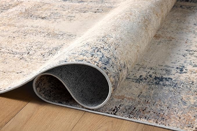 Loloi Teagan Collection TEA-08 Ivory/Mist 11'-6" x 15' Area Rug, Large, Soft Neutral Rug, High-Traffic for Living Room, Bedroom, Home Office, Dining Area