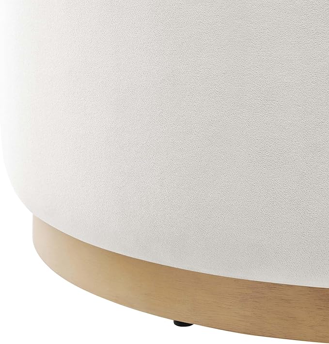 Modway Large 29" Round Performance Velvet Upholstered Upholstered Ottoman