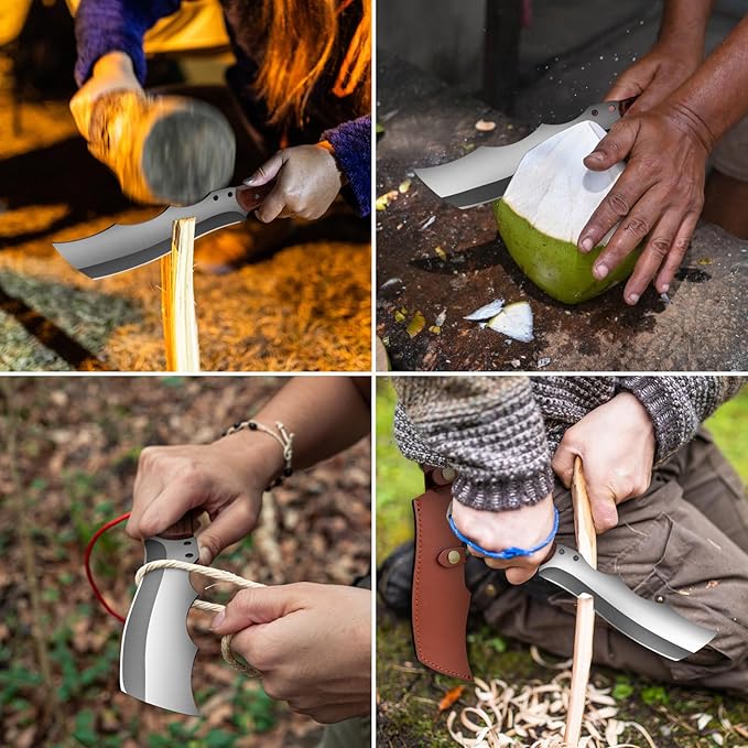 Outdoor Short Machete with Sheath for Cutting Trees, for Yard Work and for urvival Machete Ideal for Gardening,Camping, Fishing, Hunting, Bushcraft