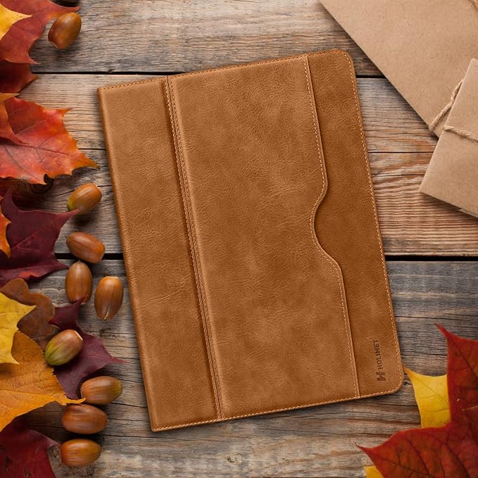 Case for iPad Pro 13 inch Case M5 2025/M4 2024 with Pencil Holder | Supports Pencil Pro/Pencil Auto Sleep/Wake Function Vegan Leather Smart Stand Cover (Black)